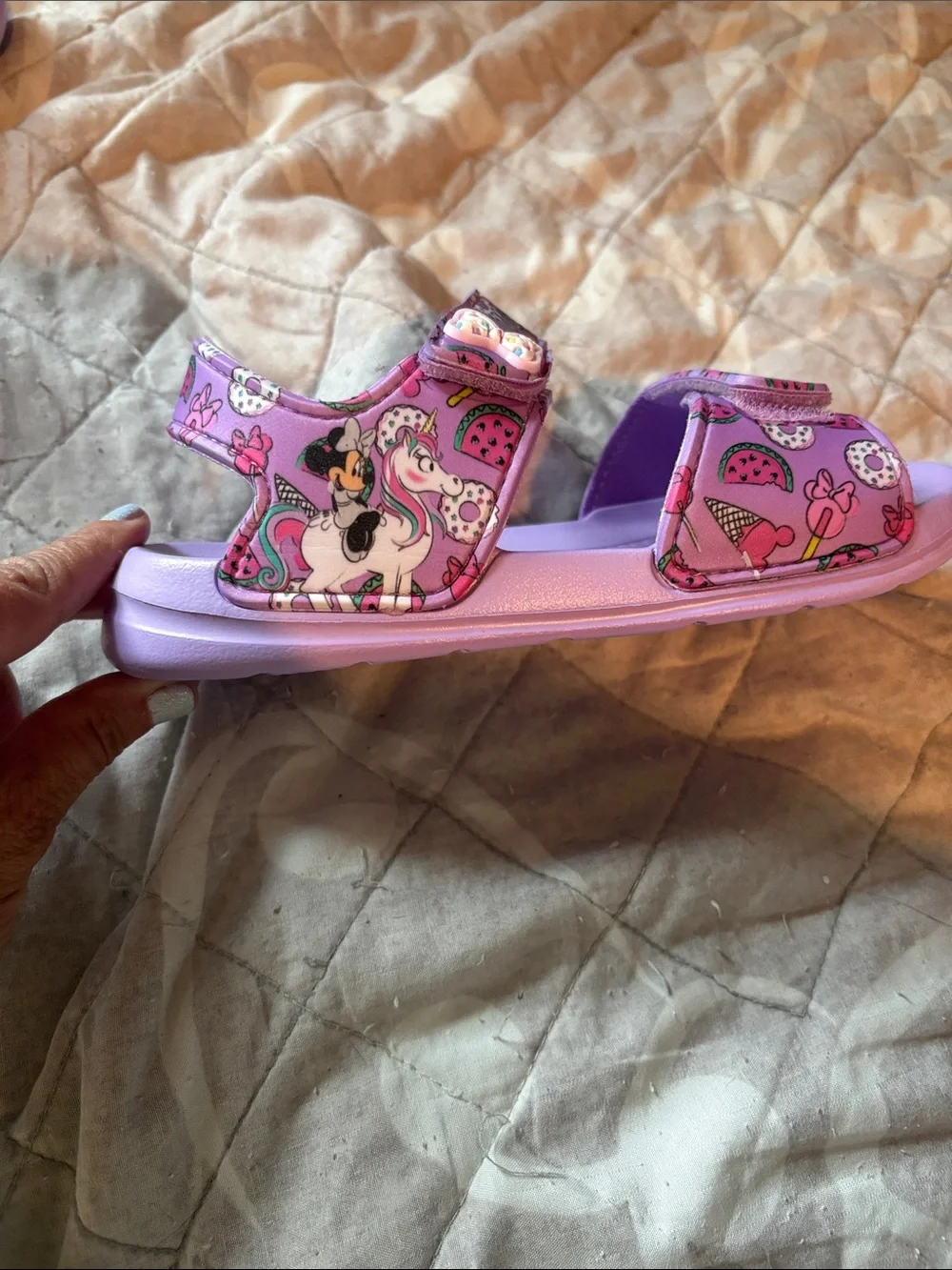 Disney Minnie Girls Purple Sandals - Size 10